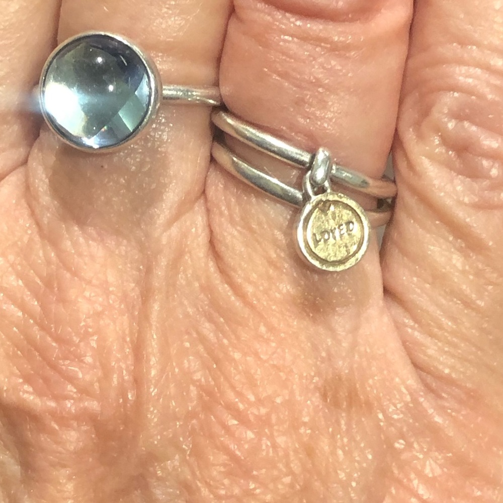 Sterling silver charm ring size 4 1/2